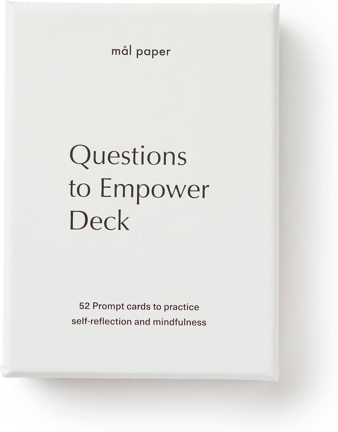Mal Paper Questions To Empower Card Deck - 52 Pack | For a Mindfulness Challenge, Inspirational Cards, Self Reflection Prompts & as a Positive Thinking Tool | Thought Provoking Gifts for Men & Women