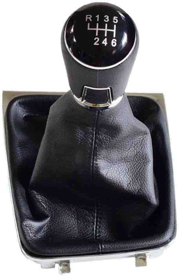 6 Speed Shift Knob Boot Cover Black Leather for VW Golf 7 Mk7 GTI GTD 2013 2014 2015 2016 2017 2018