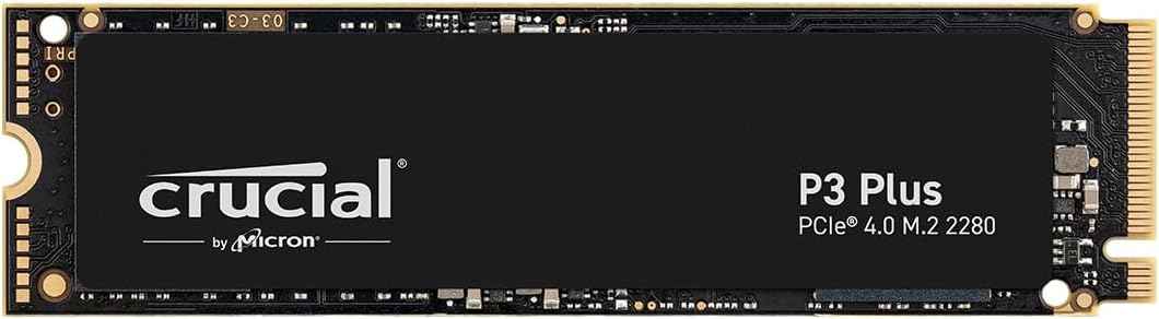 Crucial P3 Plus SSD 1TB M.2 NVMe PCIe Gen4 Internal SSD, Up to 5000MB/s, Laptop & Desktop (PC) Compatible, Solid State Drive - CT1000P3PSSD801