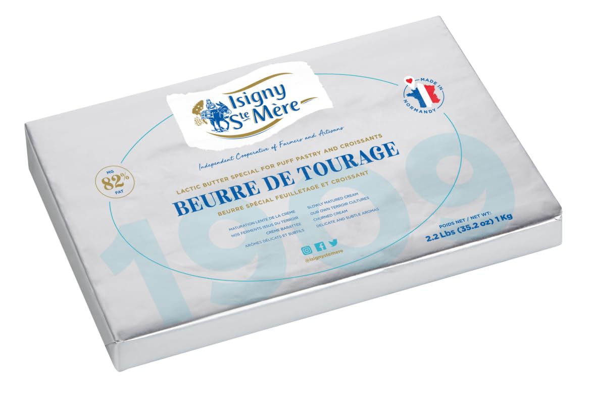 Isigny Ste Mere Lactic Butter Special for Puff Pastry and Croissants, 2.2 lbs (35.2 oz)