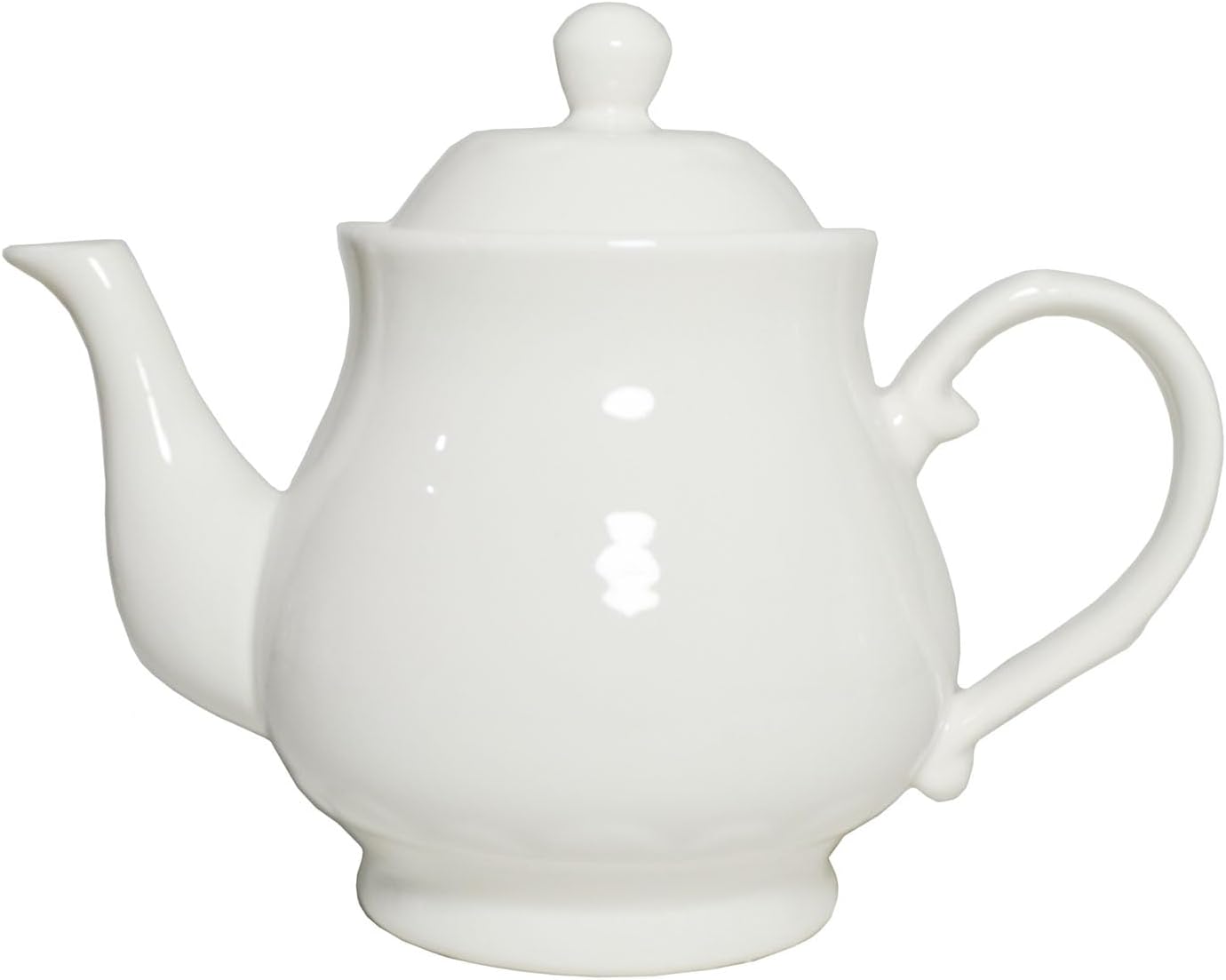 White Porcelain Teapot, Lotus Tea Pot Coffee Tea Water Pot Vintage Ceramic Gooseneck Kettle (35oz)