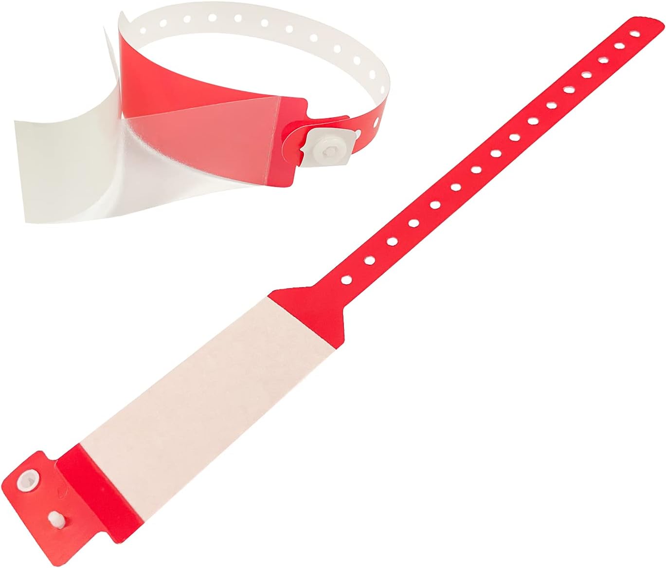 Hospital Identification Bands, Medical Adult-Sized Shield Wristband, Waterproof Patient Wristbands, Plastic Disposable Hospital ID Wristband (Red, 250)