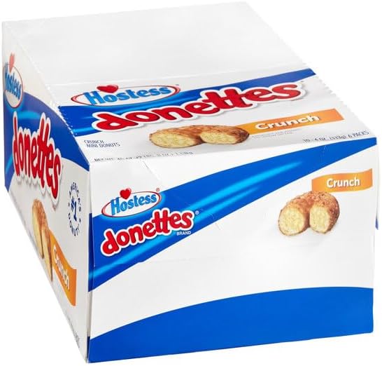 Hostess Donettes Single Serve Crunch Mini Donuts with Coconut Topping 6-Count 4 oz./ Pack | 10 packs/box - 60 Donuts (850G) In Total