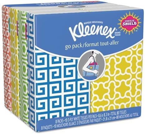 Kimberly-Clark Kleenex 3-Ply Pocket Packs Facial Tissues, 8 Count