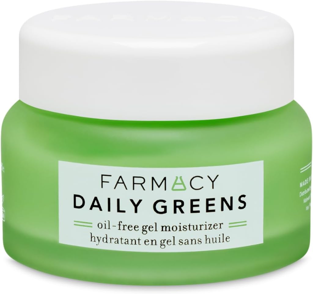 Farmacy Daily Greens Oil Free Gel Face Moisturizer - Daily Facial Moisturizing Cream with Hyaluronic Acid - New Fragrance-Free Formula