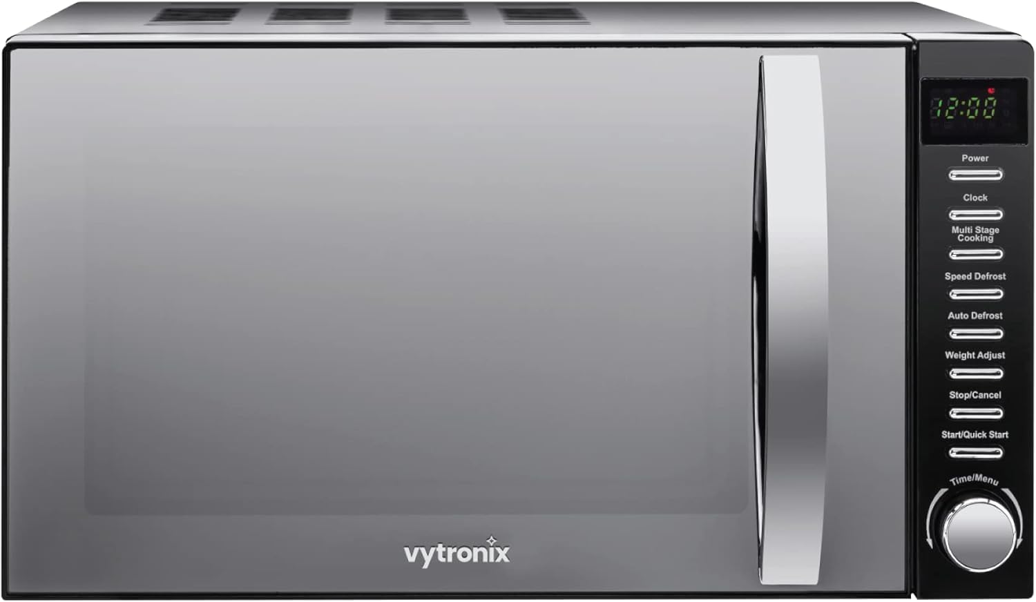 VYTRONIX VY-HMO800 800W Digital Microwave Oven | Freestanding Microwave with 6 Power Levels, Clock & Timer Function | Black Microwave with Mirrored Front, 20 Litre Capacity-hmo800
