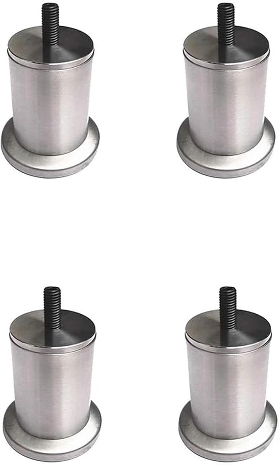Furniture Leg,Cabinet Legs Metal Bed Feet Brushed Silver Sofa Support Legs Table Replacement Feet Round M10 Screws Pack of 4(175mm)