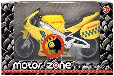 MOTOR ZONE from Peterkin | Paramedic Emergency Motorbike Toy Vehicle | 18cm Paramedic Motorbike with siren sounds and free wheel action | 1:12 Scale | Diecast Vehicles | Ages 3+