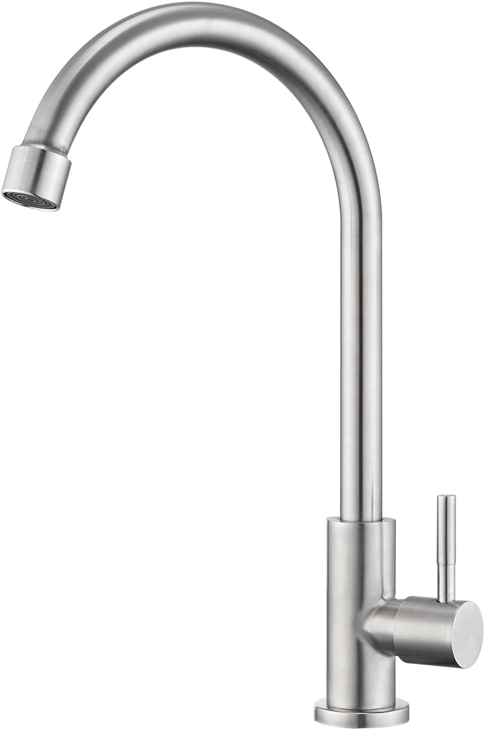 CREA Stainless Steel Sink Tap with 360° Swivel High Spout, Cold Water Only, Bathroom or Kitchen Use