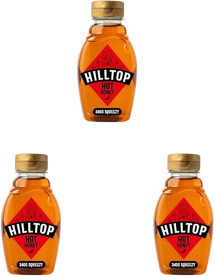 Hilltop Honey - Hot Honey -Squeezy Bottle - 340g (Pack of 3)