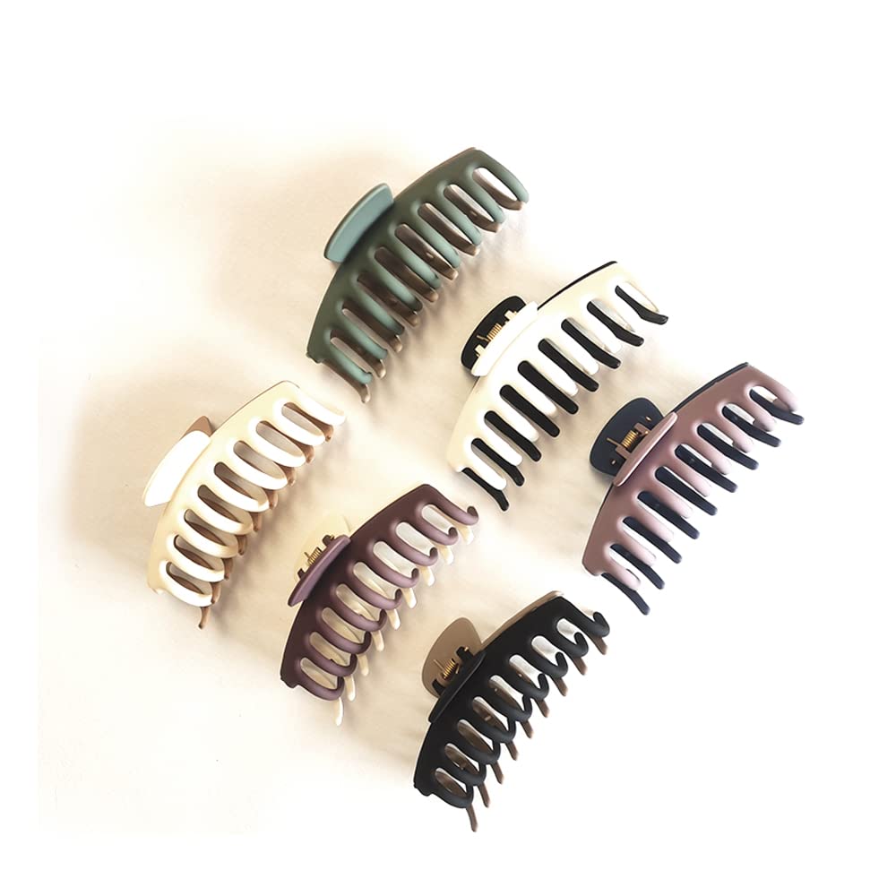 Mix Color Hair Claw Clips, Large Hair Clips for Woman, Claw Clips for Thick Hair, Big Hair Claw Clips Matte Flower Hair Clips (Mix Color-1)