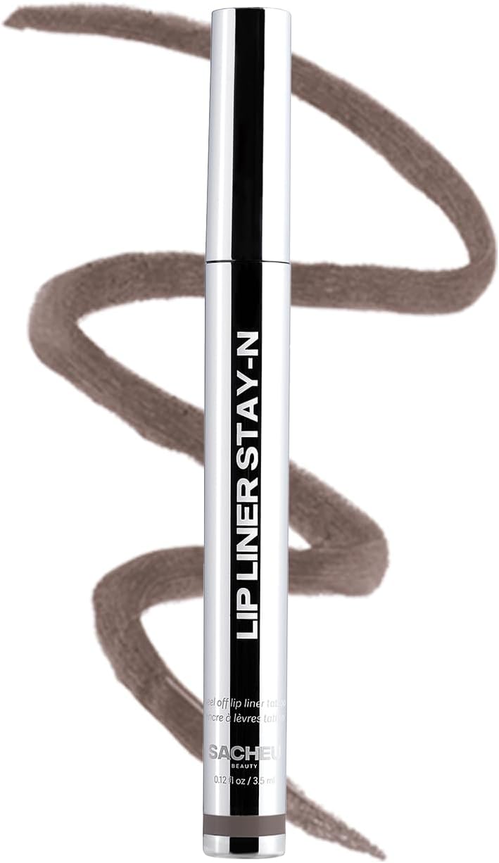 Sacheu Lip Liner STAY-N Peel Off Lip Stain — Long Lasting Matte Lip Tattoo Transfer Proof Lipstain Infused with Hyaluronic Acid & Vitamin E for All Skin Types — Vegan & Cruelty-Free, cLOVER