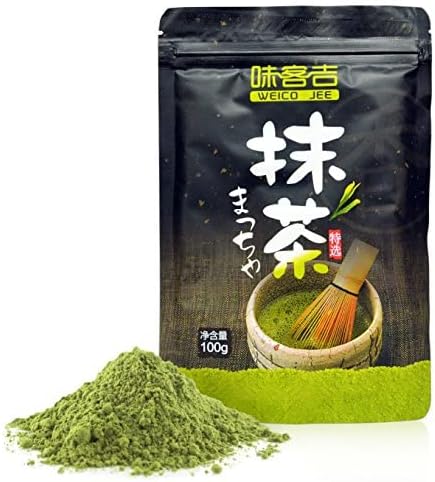 Weico Jee Matcha Green Tea Powder 100g – Premium Japanese Matcha for Lattes, Smoothies, Baking, and Traditional Tea – Antioxidant-Rich and Natural Energy Booster