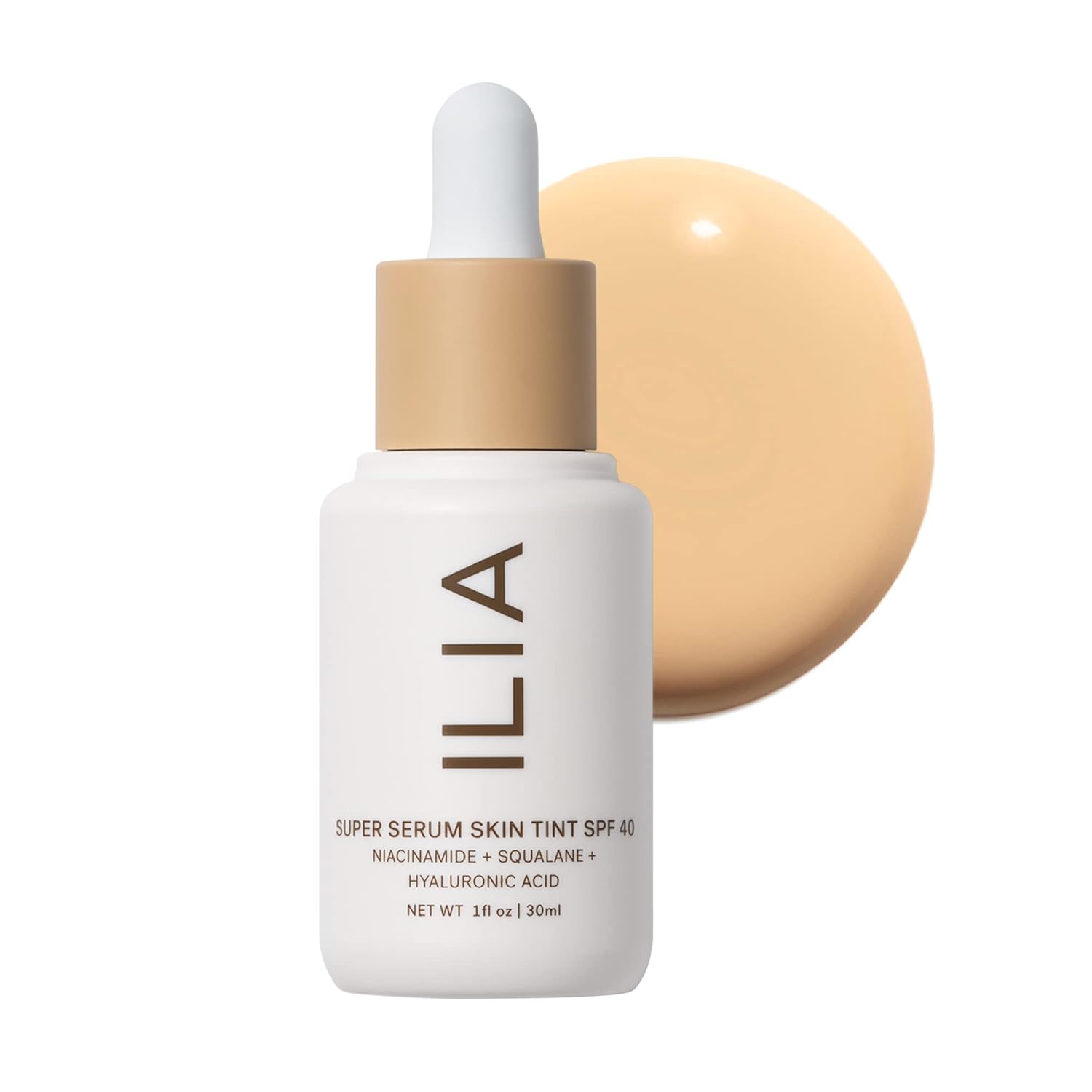 ILIA - Super Serum Skin Tint SPF 40 | Non-Comedogenic, Vegan, Lightweight to Help Against Blue Light, + Pollution while Hydrating, Smoothing, + Refining (Formosa ST4, 1 fl oz | 30 ml)