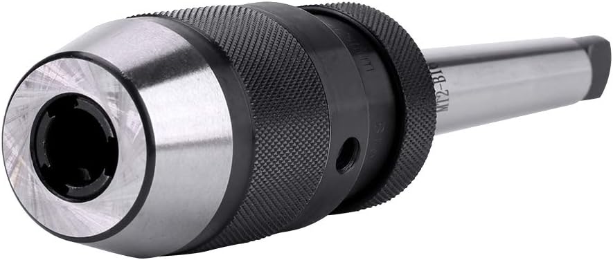MT2 Keyless Steel Lathe Chuck, 0.04-0.5in Capacity, 1/2in Shank, Self-Tightening, Taper Arbor for Drill, Milling, Lathe Machines