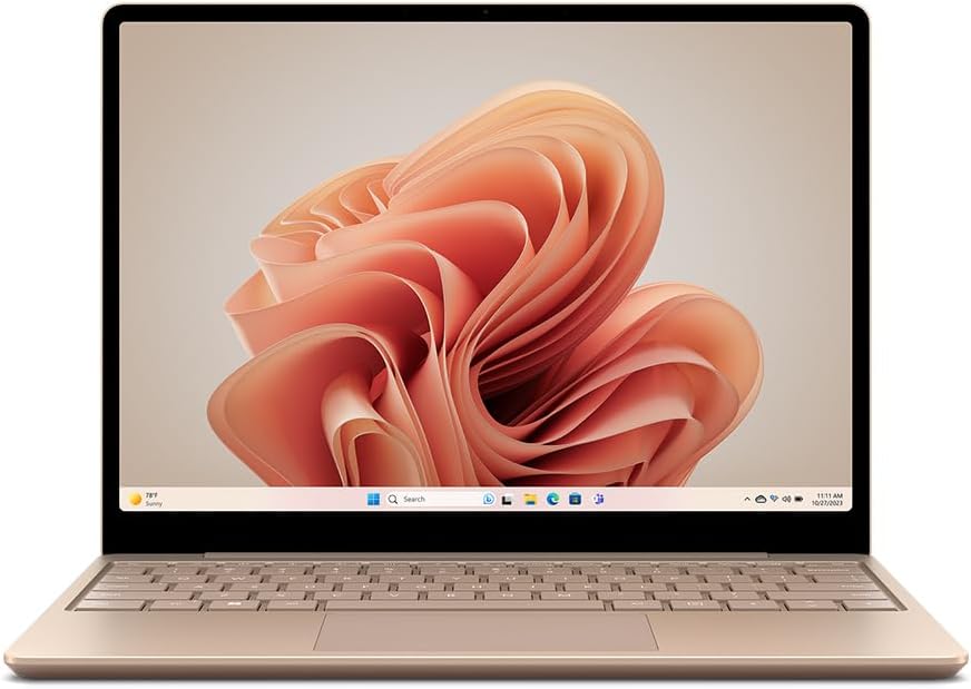 Microsoft Surface Laptop Go 3 | Ultra-Thin 12.4” Touchscreen Laptop | Intel Core i5 | 8GB RAM | 256GB SSD | Sandstone | Windows 11 Home | 2023 Model
