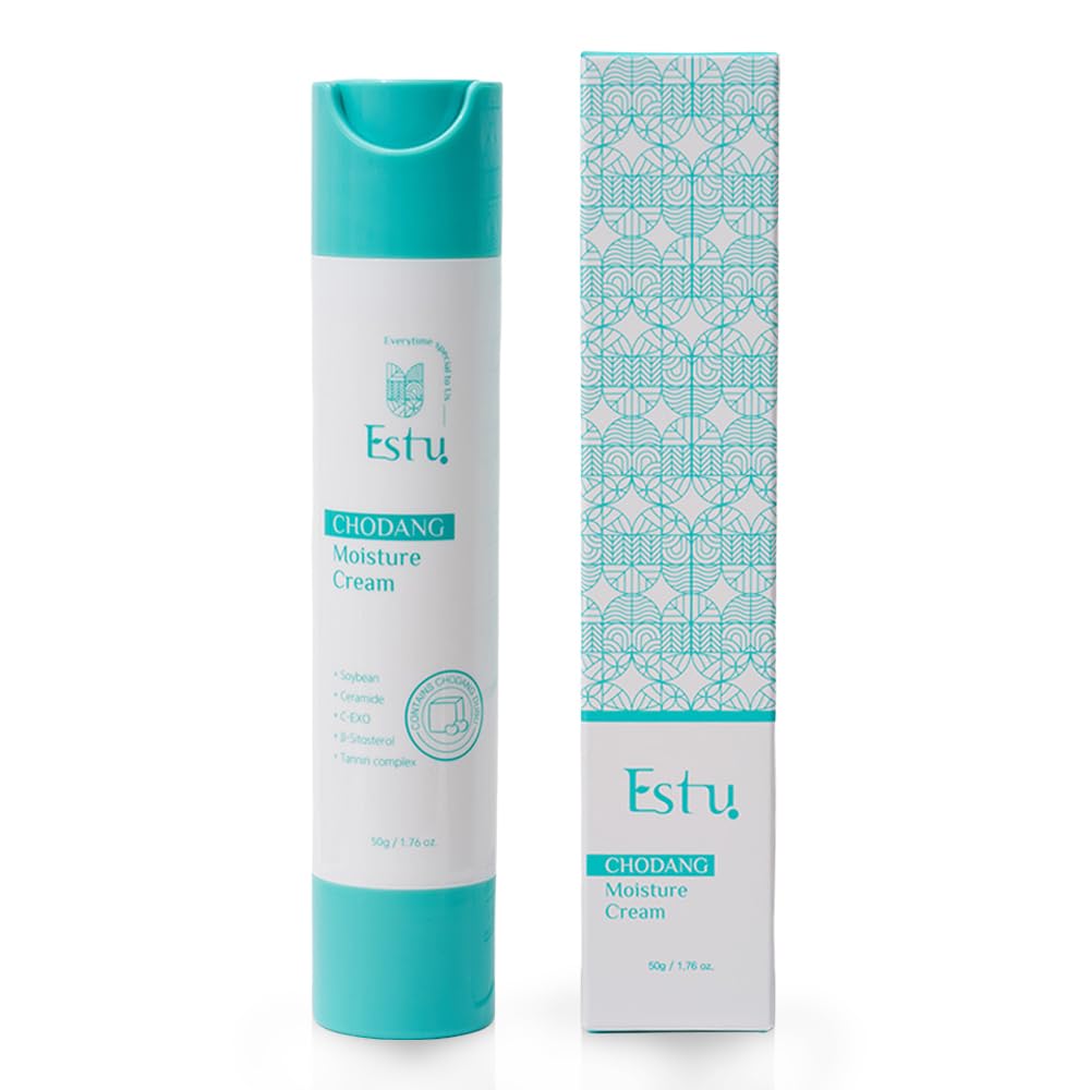 ESTU CHODANG Moisture Cream | Hydrated Glowing Skin | Soybean Ceramide | Botanical Extracts | 50g | Vegan Eco Friendly | Daily Skincare - 50g