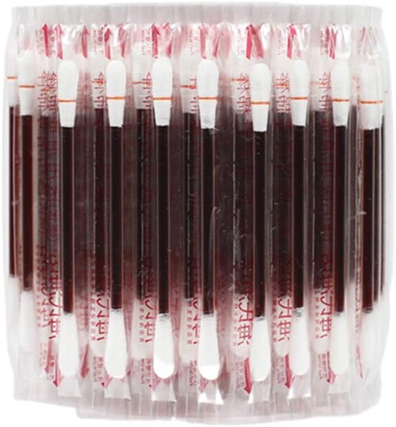 Exceart 100Pcs Disposable Medical Iodine Cotton Stick Iodine Disinfected Cotton Swab Climbing Aid First Aid Survival Supplies