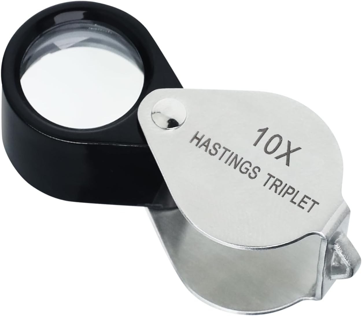 Hastings Triplet Loupe 10X Jeweler's Loupe with 16mm Triplet Lens Foldable Tiny Loupe Magnifier Gemstone Magnifying Tool with Cloth Bag for Jewelry, Diamond, Coins, Watches and Stamps