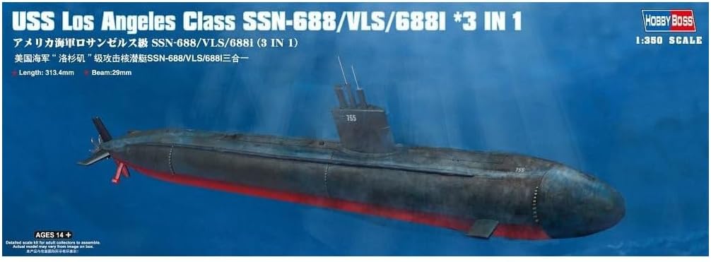Hobby Boss USS Los Angeles Class SSN-688/VLS/688I 3-in-1 Boat Model Building Kit