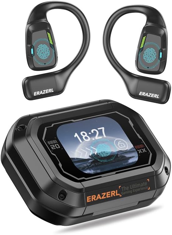 ERAZERL XP6 AI Translator Earbuds, Real time Translation Open Earbuds with Bluetooth 5.4, can translate 134 languages ​​and spoken translation, with OLED HD display, suitable for Android and IOS