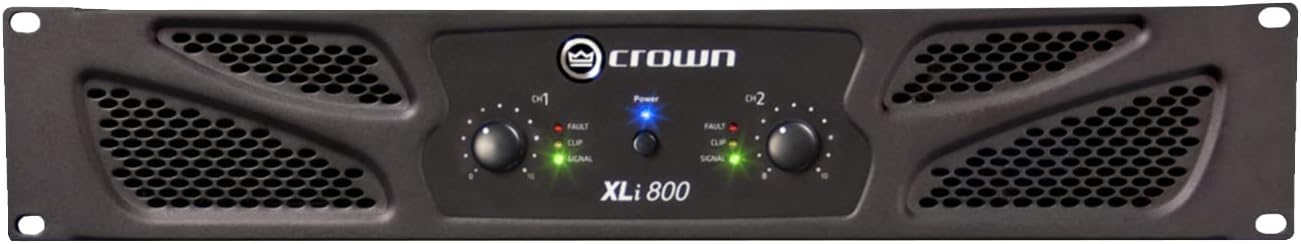 Crown Two-channel-300W at 4Ω Power Amplifier, Black, 300-Watts (XLi800)