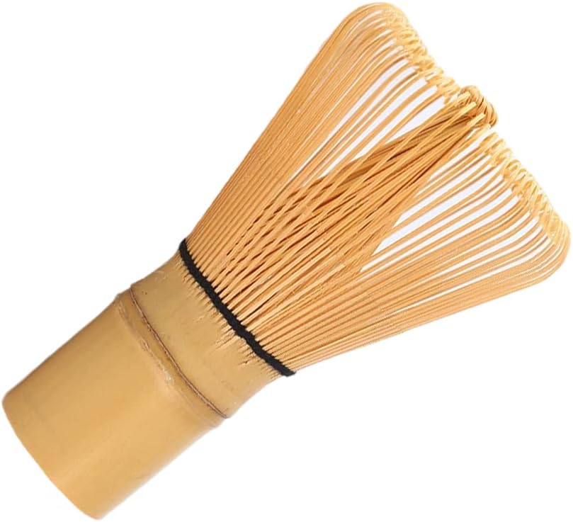 100 Prong Matcha Whisk Natural Bamboo Tea Powder Whisk Semi-handmade Chasen for Making and Stirring Matcha Golden Bamboo Matcha Green Tea Whisk Chasen