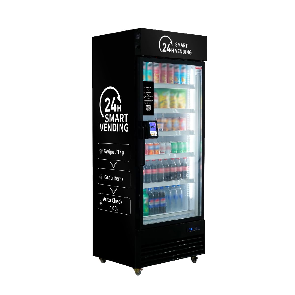 AI Smart Vending Machine for Business - 24/7 Grab & Go Combo Vending with Cashless Payment, APP Control for Office/School/Gym (Supports Fresh Food, Snacks & Drinks) DC-542D