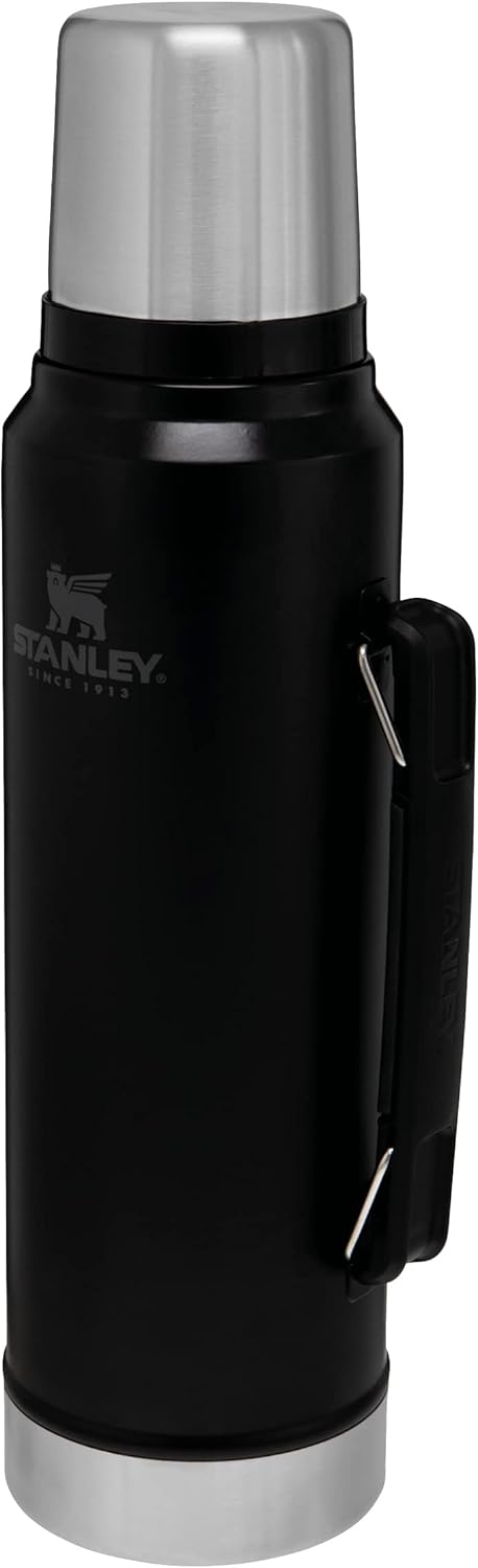Stanley Classic Legendary Thermal Flask 1L - Keeps Hot Or Cold For 24 Hours - BPA-Free Insulated Bottle - Stainless Steel Coffee Flask - Leakproof - Dishwasher Safe - Matte Black