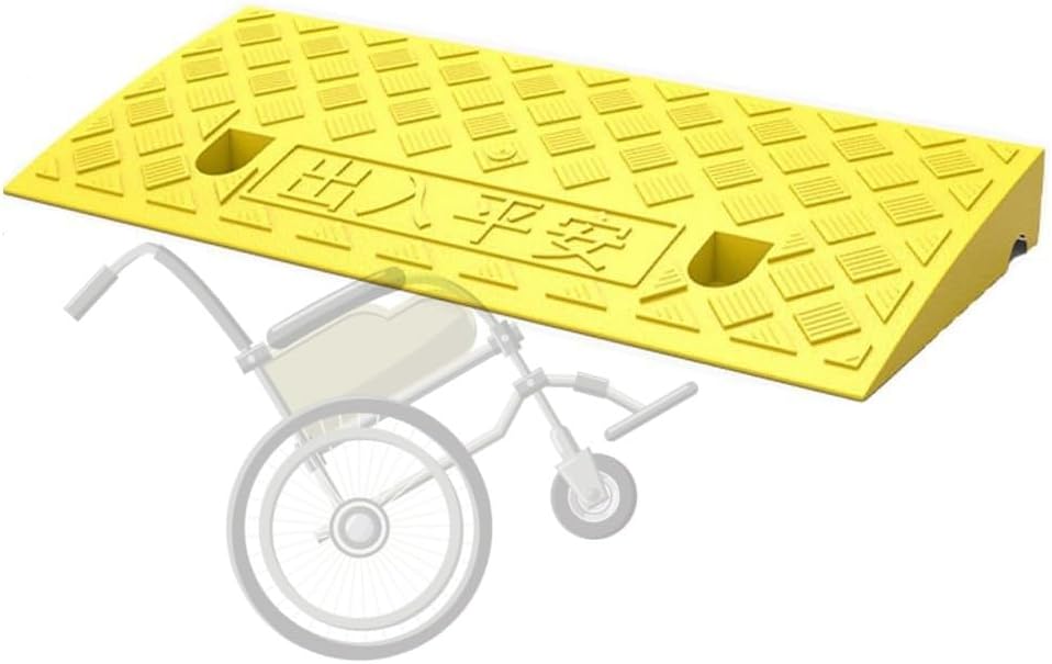 DAQXYH Portable Threshold Ramps 1-8" Rise, Heavy Duty Driveway Curb Ramps For Cars High Load, Non-Slip Kerb Ramps For Wheelchair Car Scooter(Yellow,50x27x9cm)