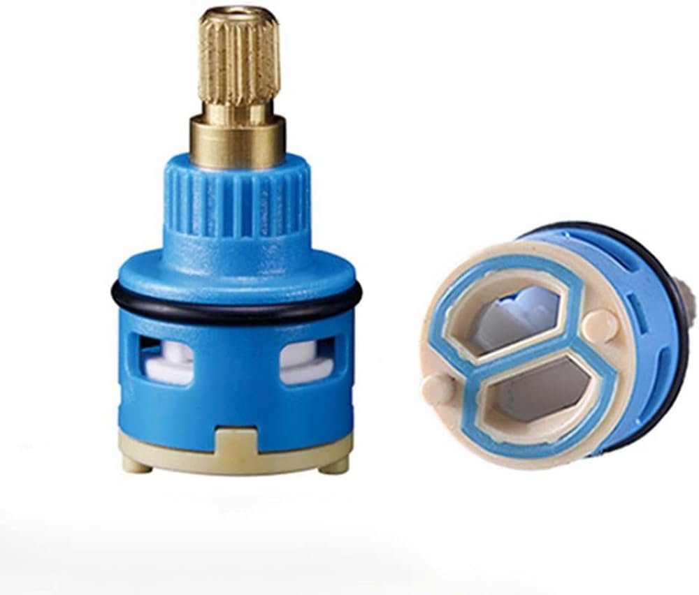 Faucet Valve Replacement Parts, Mix Tap Inner Cartridge Replacement, Spare Valves Cartridges, Ceramic Disc Cartridge, 22mm Ceramic Water Mixer Tap Inner Control Faucet Valve