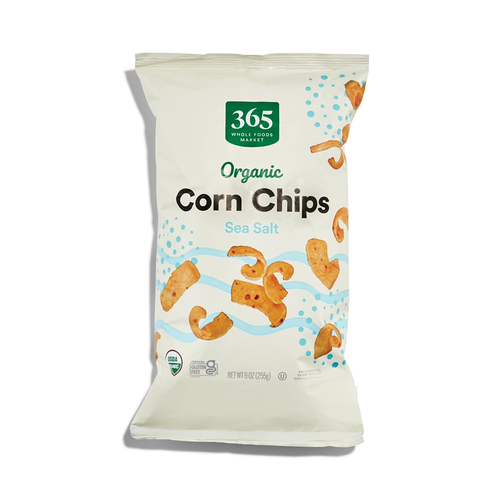 365 by Whole Foods Market, Organic Sea Salt Corn Chips, Vegan, Gluten-Free, 9 Ounce