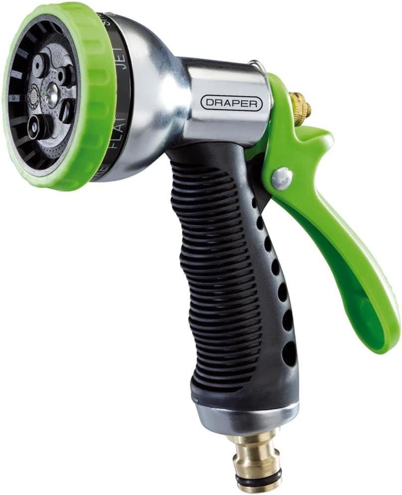 Draper 7 Pattern Hose Pipe Spray Gun|Garden hose nozzle | Watering Tool|Brass Fitting |Universal Connector| 25342