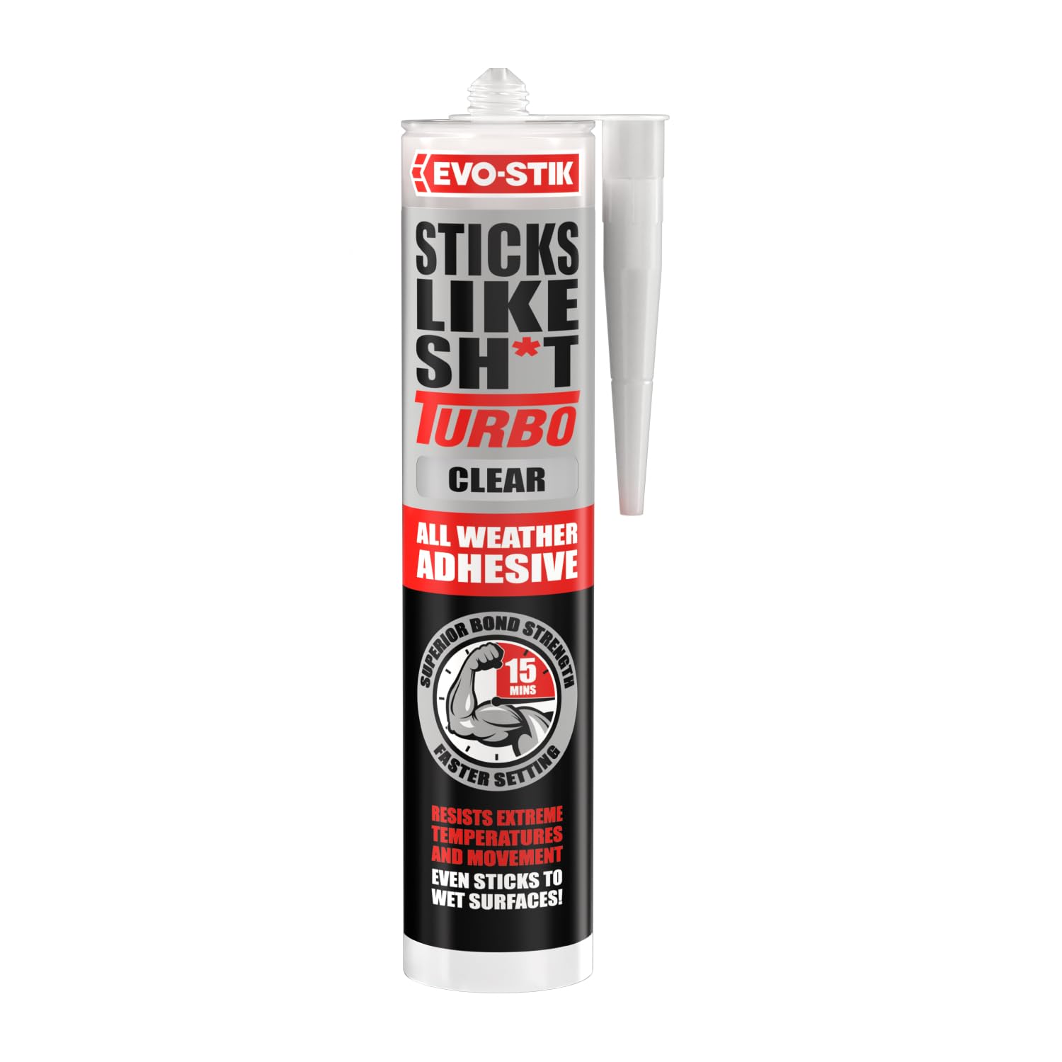 EVO-STIK Sticks Like Sh*t Turbo CLEAR Adhesive - 290ml - All Weather