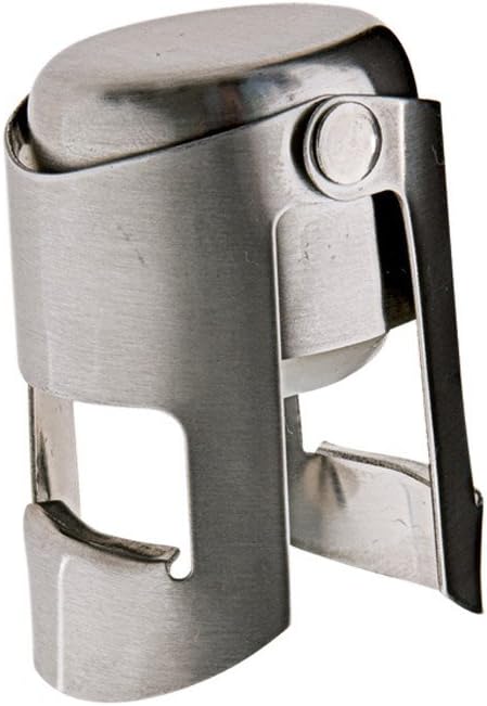 BarCraft Champagne Stopper with Luxury Polished Finish, Stainless Steel, Silver