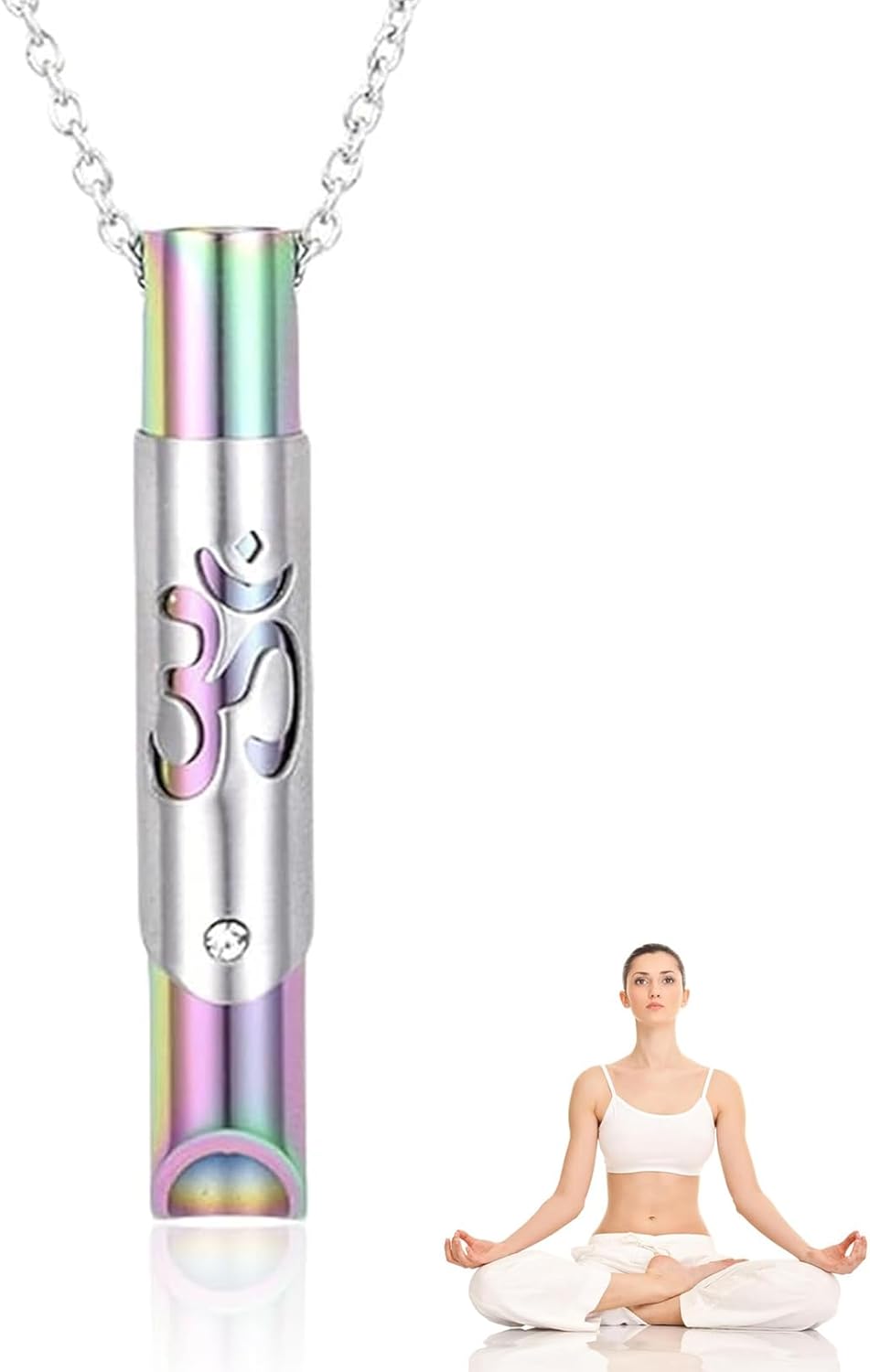 Breathing Necklace,Anxiety Relief Necklace,Mindful Breathlace Exercises Whistle Aids,Calm Carry,Anti-Anxietys Inhaler,Calms for Anxiety & Stress,Relax Gifts for Adults/Men/Women/ADHD,Yoga,Meditation