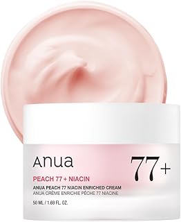 Anua Peach Niacinamide Cream, Face Moisturizer for Dry Skin with Vitamin B12, Collagen, Ceramide, Panthenol, Korean Skin Care for Glass Skin (50ml, 1.69 fl.oz.)