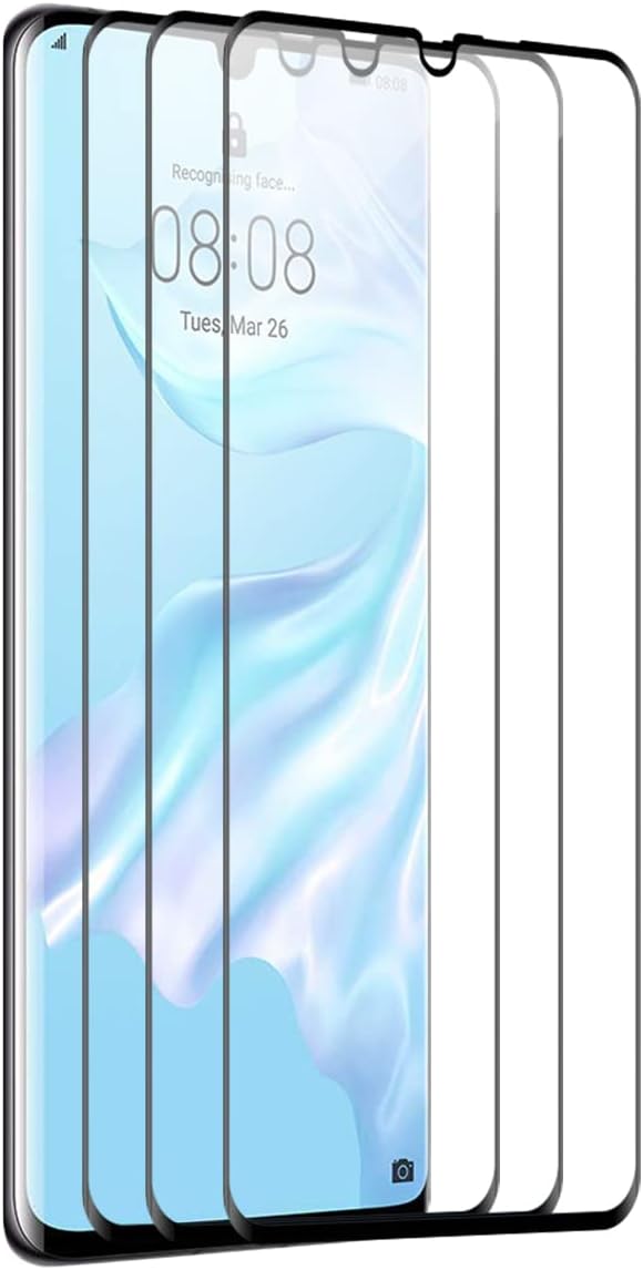 Replacement for P30 Pro Screen Protector, (3 Pack) 3D Curved Full Coverage Ultra-Thin Bubble-Free 9H Hardness Tempered Glass Protective Film for P30 Pro 6.5 inch