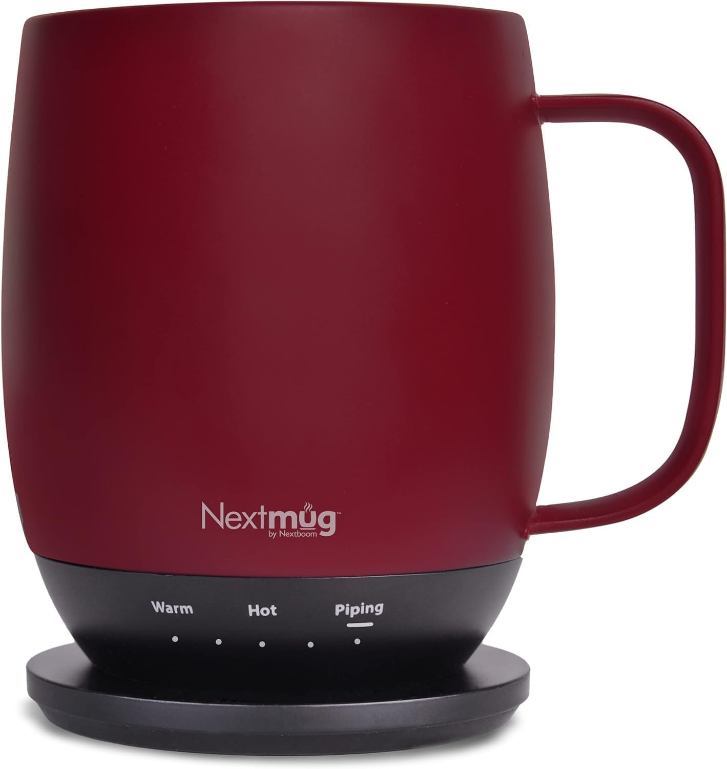 Nextmug - Temperature-Controlled, Self-Heating Coffee Mug | (Burgundy - 415 mL) – No App, Long-Lasting Battery for Work & Study, Great Gift for Coffee Lovers