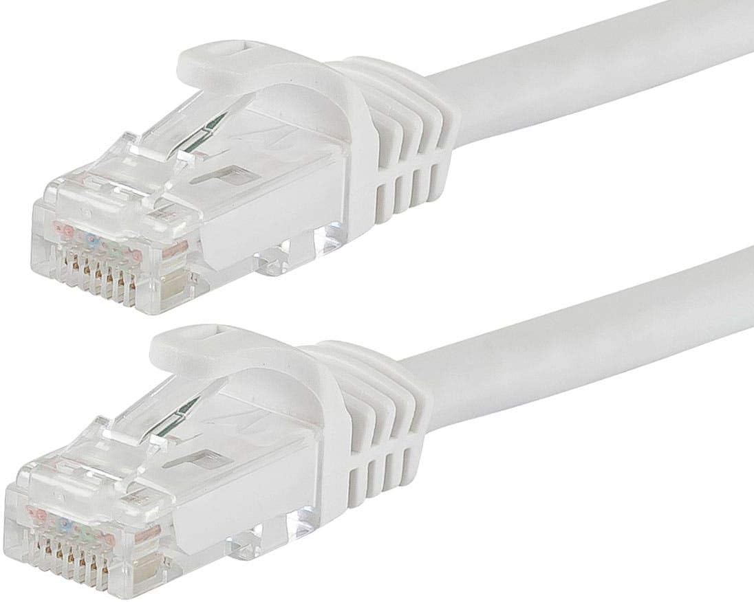 Monoprice Cat5e 3ft White Patch Cable UTP 24AWG 350MHz Pure Bare Copper Snagless RJ45 Flexboot Series Ethernet Cable