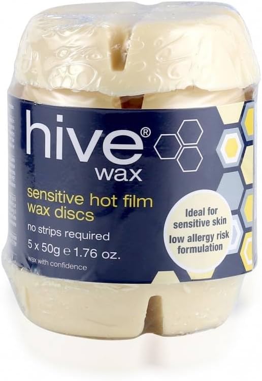 Hive Of Beauty Sensitive Hot Film Brazilian Depilatory Wax Discs 5 x 50g CODE: HOB5587