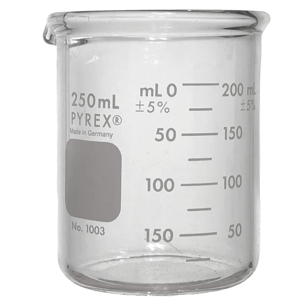 Pyrex 1003-250CN Heavy Duty Griffin 1003 250mL Beaker Double Scale Grad, Glass