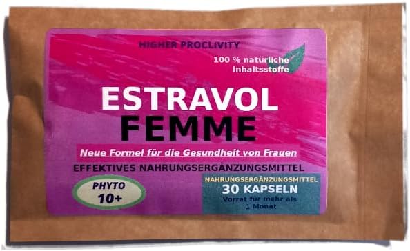Estravol Femme - Breast Enlargement Downloadable Report, Breast/Women's Health Pills, 100% Refund Guarantee (Please Measure at The Right time), 30 Capsules