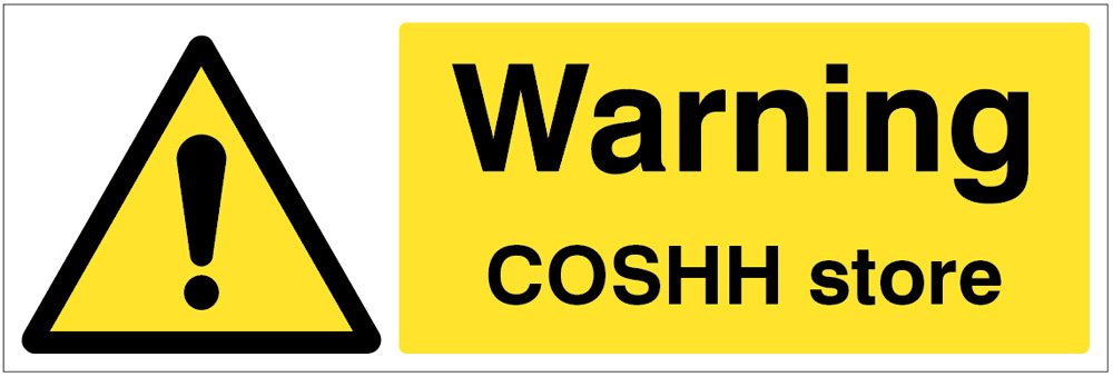Caledonia Signs 24519G Warning COSHH store, yellow,300 x 100 mm