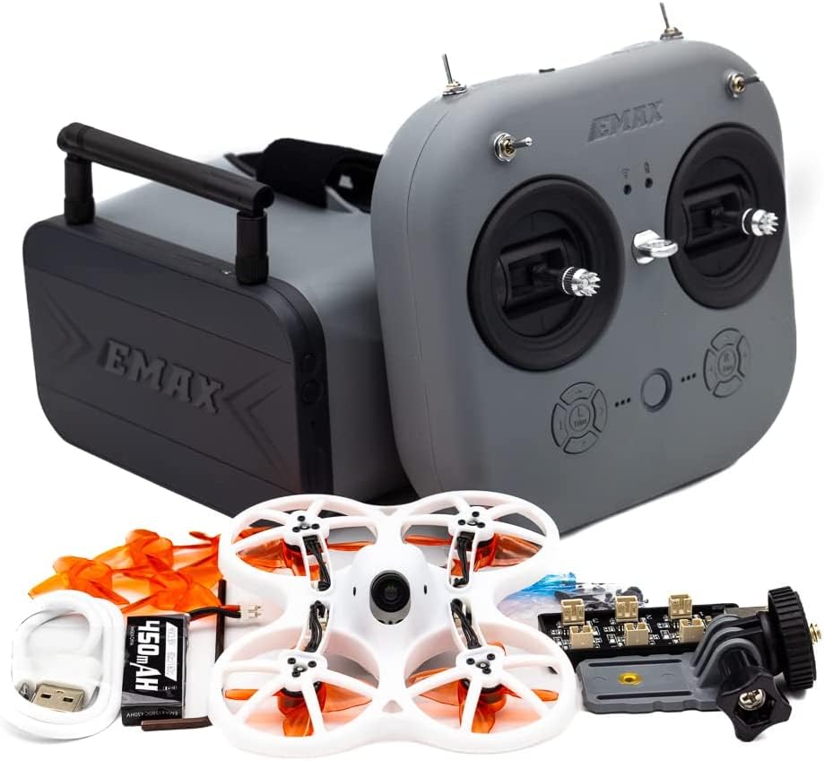EMAX Drone EZ Pilot Pro RTF Kit, Drone with 1200TVL E01 Camera, 25-100-200 VTX Switchable, Mini Drone with Goggles and E8 Transmitter for Kids Adults and Beginners