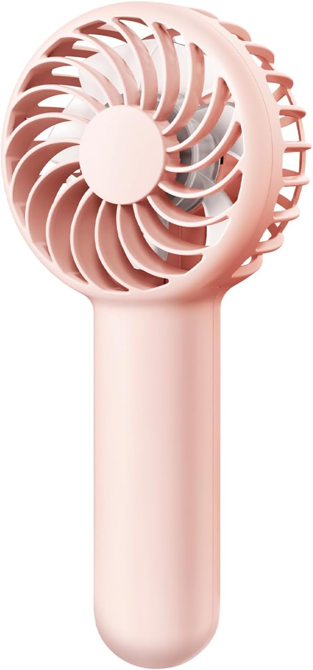 Gaiatop Mini Portable Fan, 3 Speed Powerful Handheld Fan, 2000mAh Battery Operated Cute Design Personal Small Fan, USB Rechargeable Makeup Eyelash Hand Fan Travel Essentials for Women Girls Pink