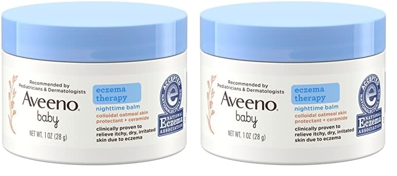 Aveeno Baby Eczema Therapy Nighttime Balm with Colloidal Oatmeal, Travel Size, 1 oz (Pack of 2)