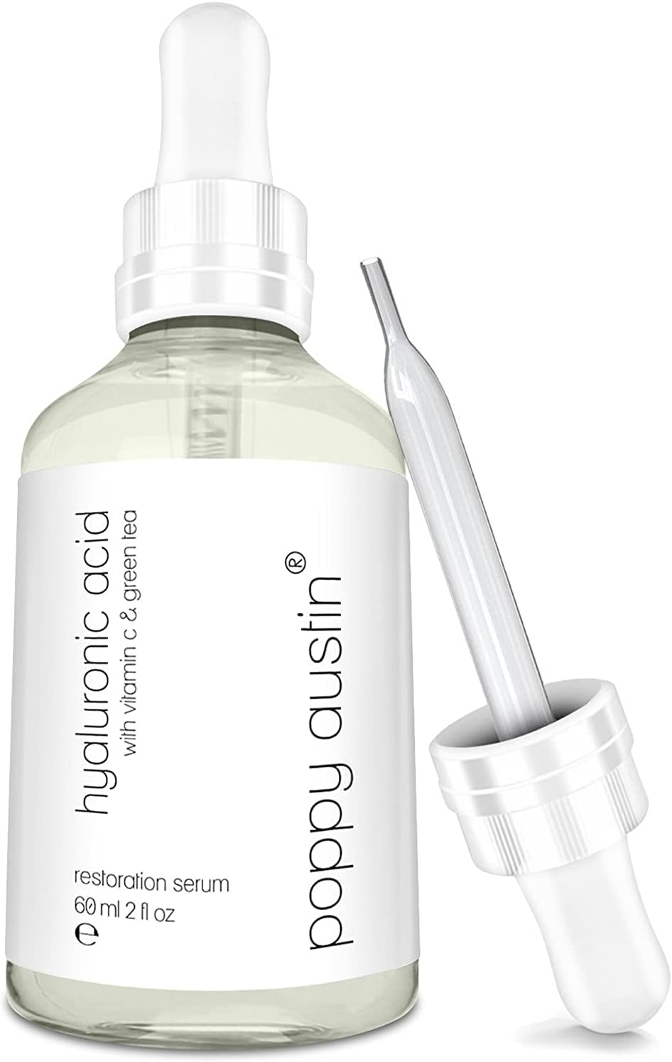 Poppy Austin 60mL Face Serum- Pure Hyaluronic Acid Serum for Face- Skin Serum for Women with Vitamin C- Vegan, Cruelty-Free Anti Aging Serum- Hydrates & Brightens Skin, Targets Fine Lines & Wrinkle