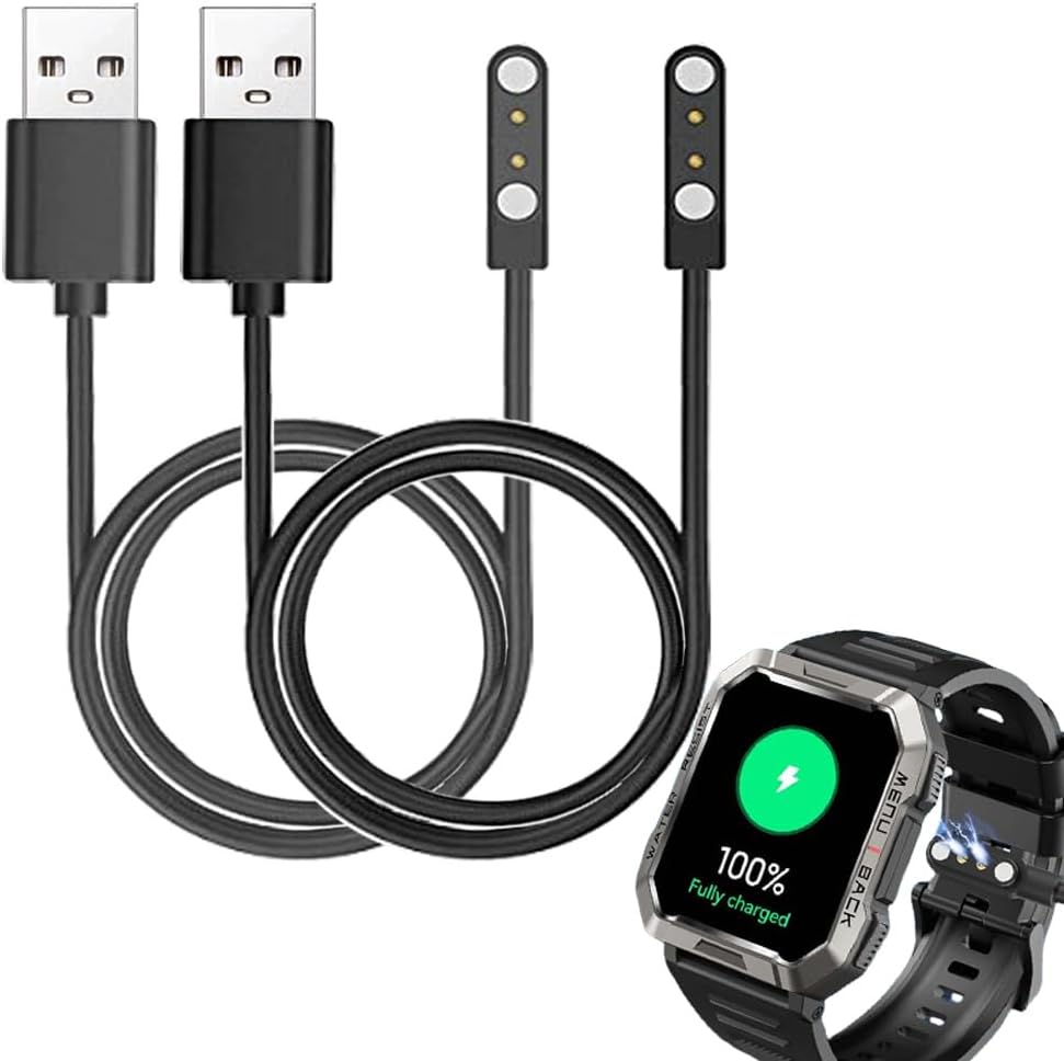 Smart Watch Charger Cables Compatible with IOWODO, Blackview W60 2.01” Smartwatch, 2-Pack