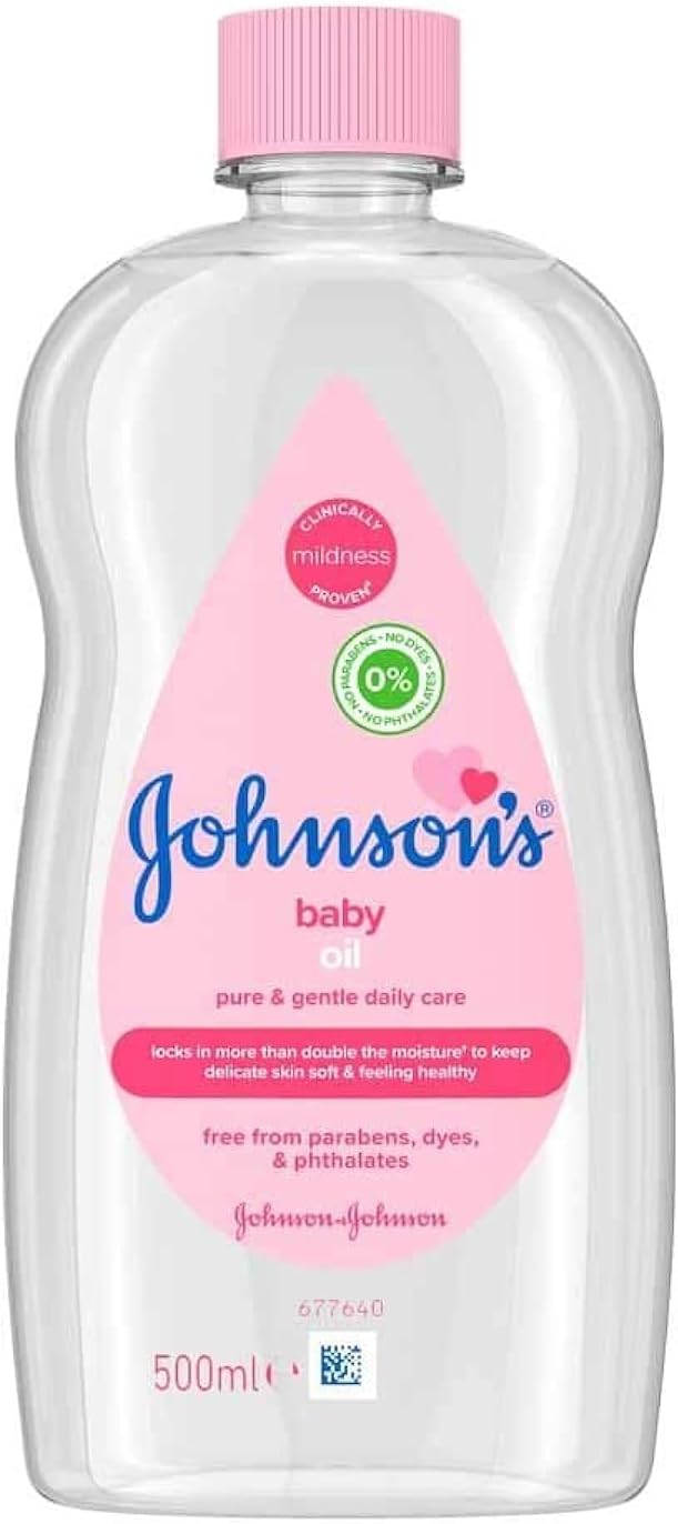 Johnson's Baby Oil (1 x 500 ml) Moisturising Baby Oil to Protect Delicate and Dry Skin, Hypoallergenic and pH-Balanced, Ideal for Massage, Moisturiser for Dry Skin to Soften Hands and Body